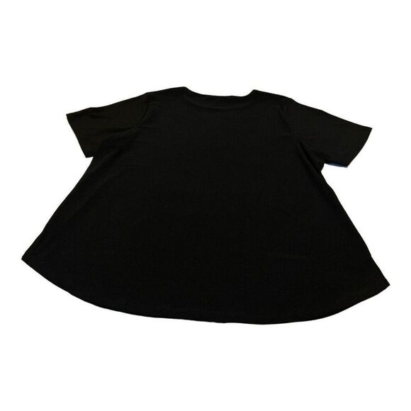 89th and Madison Womens size 1X Black Blouse Top Plus Size Short Sleeve Shirt - Picture 6 of 6